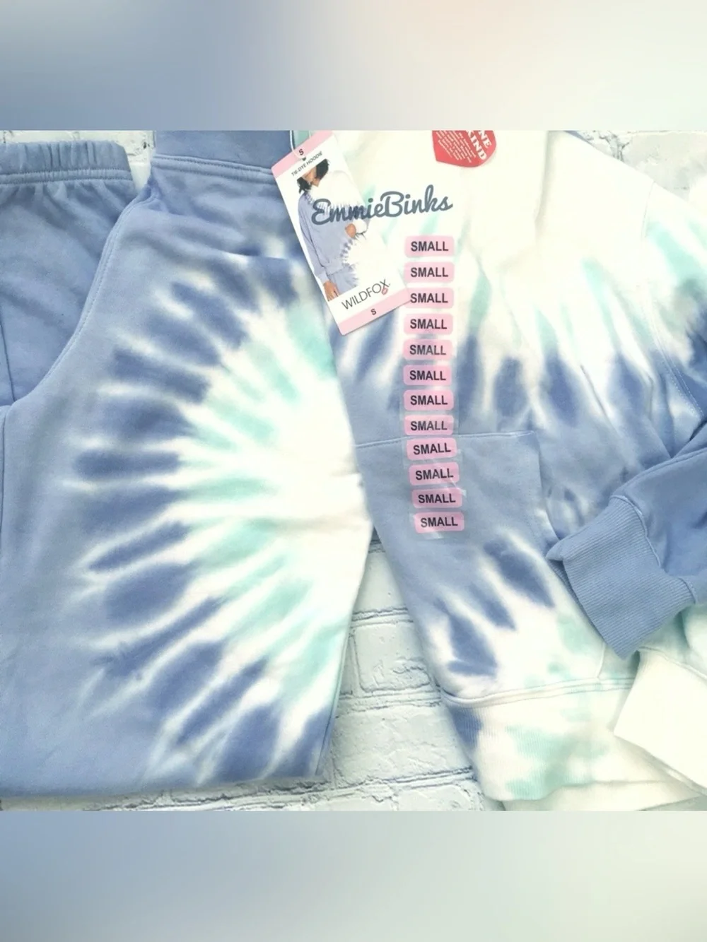 NWT Wildfox Shibori Sweatshirt Hoodie & Coordinating Sweatpants Set